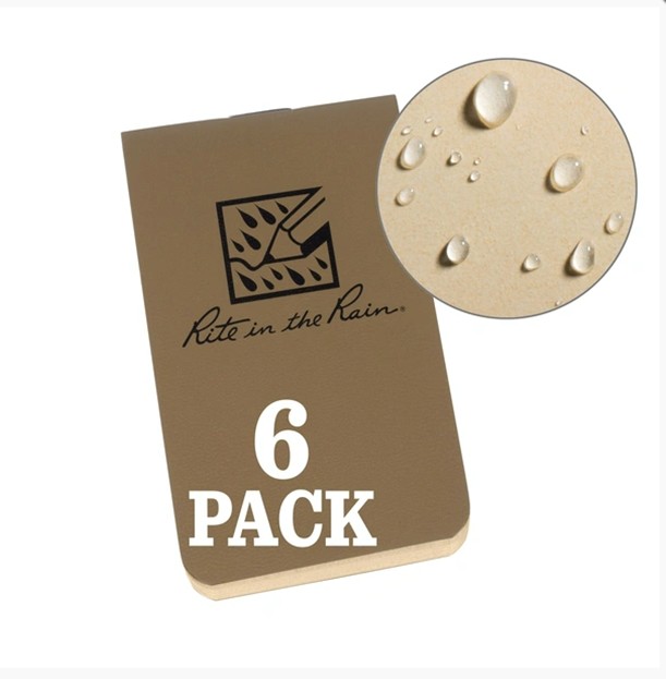 6-Pack of Small Notebooks with Waterproof Paper